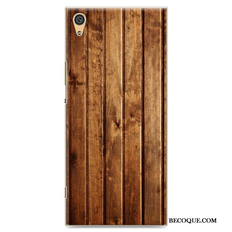 Sony Xperia Xa1 Ultra Protection Coque De Téléphone Bleu Créatif Étui Grain De Bois