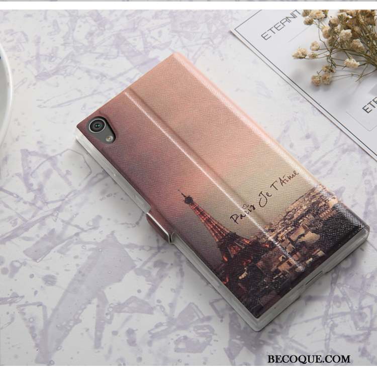 Sony Xperia Xa1 Ultra Étui En Cuir Protection Coque De Téléphone Rose Housse Dessin Animé