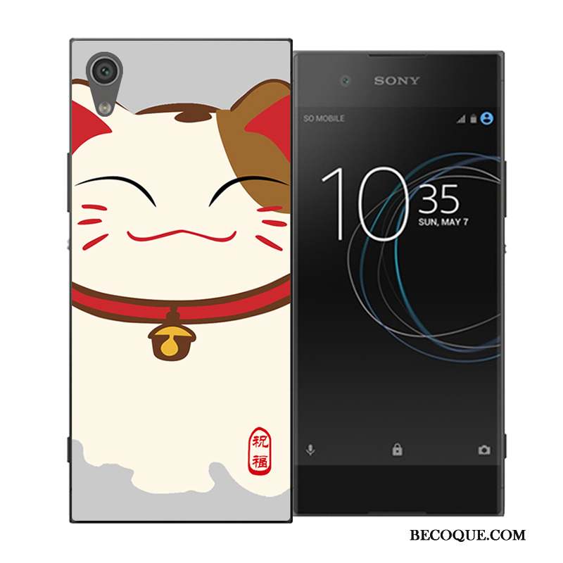 Sony Xperia Xa1 Étui Noir Dessin Animé Coque Incassable Difficile