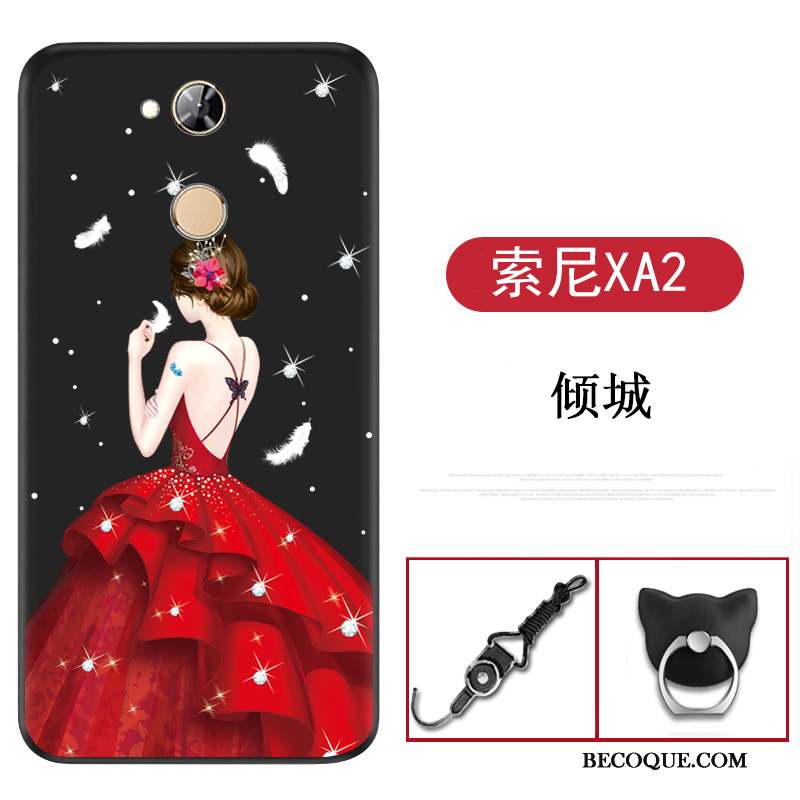 Sony Xperia Xa2 Dessin Animé Rouge Coque De Téléphone Téléphone Portable Étui Silicone