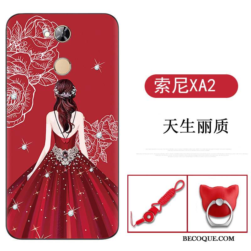 Sony Xperia Xa2 Dessin Animé Rouge Coque De Téléphone Téléphone Portable Étui Silicone