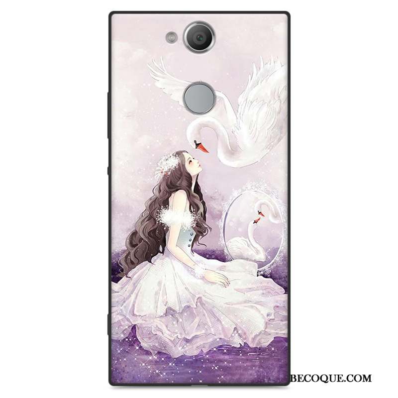 Sony Xperia Xa2 Tout Compris Coque De Téléphone Délavé En Daim Fleurs Étui Dessin Animé