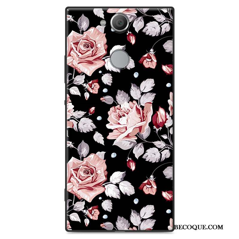 Sony Xperia Xa2 Tout Compris Coque De Téléphone Délavé En Daim Fleurs Étui Dessin Animé