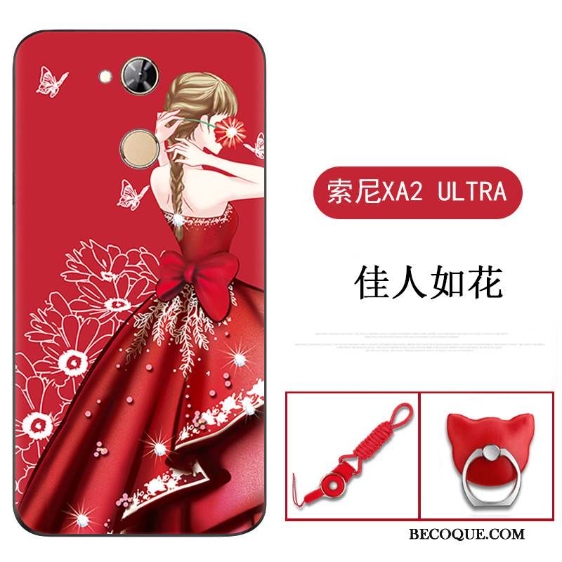 Sony Xperia Xa2 Ultra Coque Téléphone Portable Fluide Doux Protection Rouge Étui Silicone