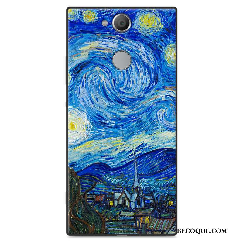 Sony Xperia Xa2 Ultra Paysage Noir Fluide Doux Coque De Téléphone Peinture Étui