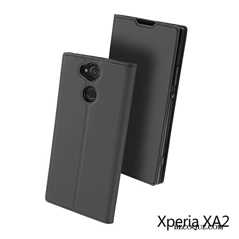 Sony Xperia Xa2 Étui En Cuir Protection Carte Or Rose Coque Téléphone Portable