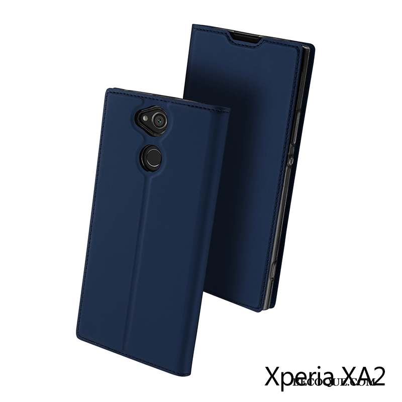 Sony Xperia Xa2 Étui En Cuir Protection Carte Or Rose Coque Téléphone Portable