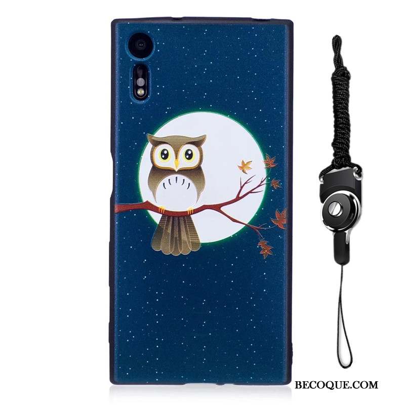 Sony Xperia Xz Coque De Téléphone Gaufrage Fluide Doux Dessin Animé Étui Ornements Suspendus