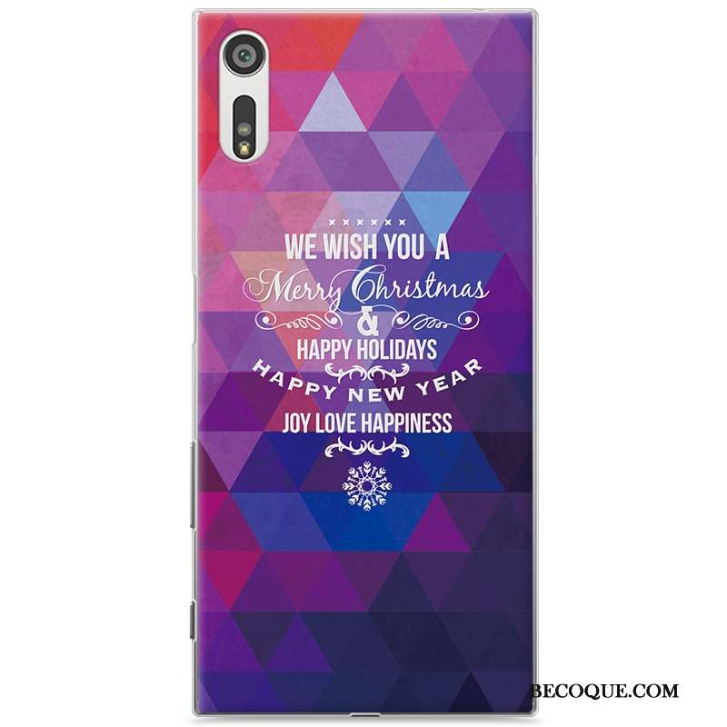 Sony Xperia Xz Coque De Téléphone Peinture Violet Protection Difficile Personnalité