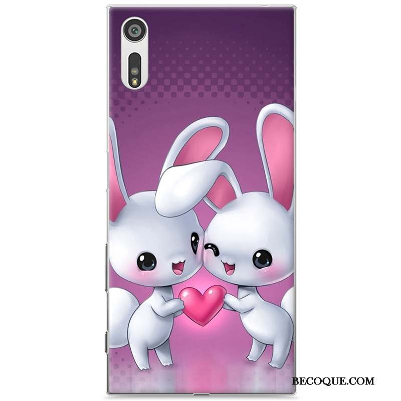 Sony Xperia Xz Coque De Téléphone Étui Difficile Dessin Animé Protection Violet