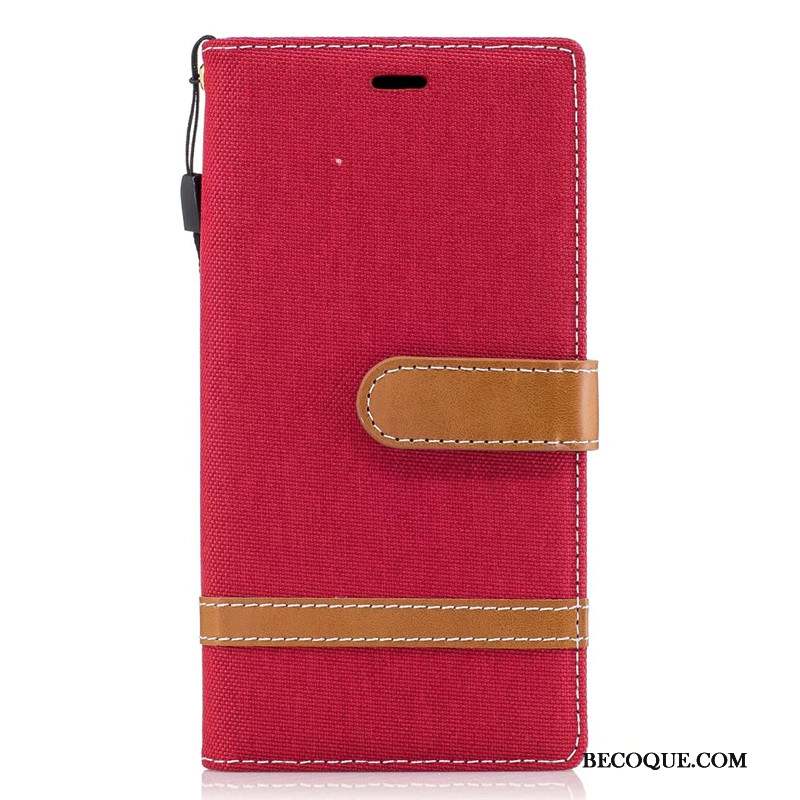 Sony Xperia Xz Coque Portefeuille Rouge Étui Protection Téléphone Portable