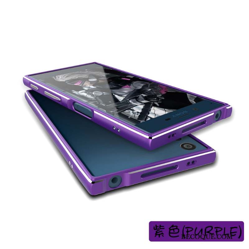 Sony Xperia Xz Incassable Étui Noir Protection Coque Violet