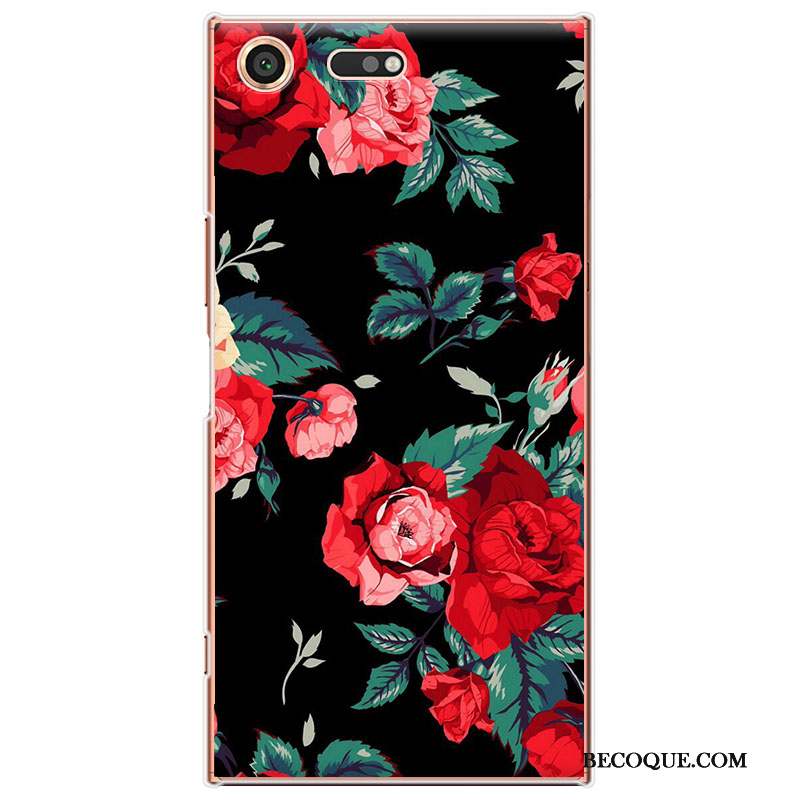 Sony Xperia Xz Premium Coque Protection Fleurs Dessin Animé Vert Charmant Étui