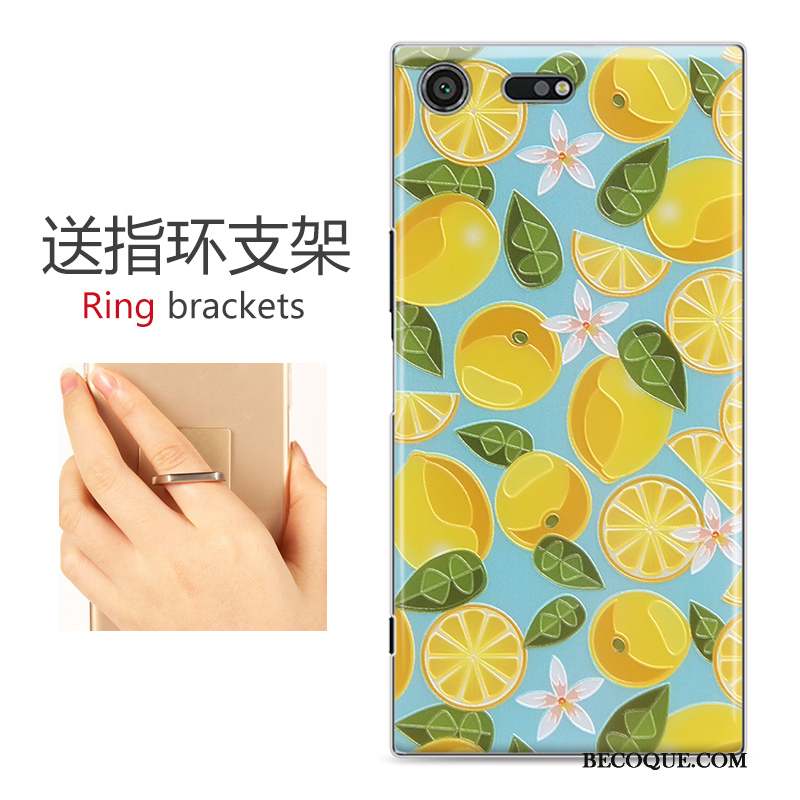 Sony Xperia Xz Premium Gaufrage Peinture Charmant Dessin Animé Coque De Téléphone Gris