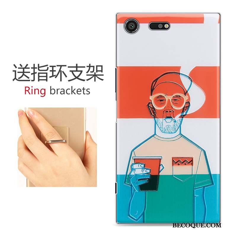 Sony Xperia Xz Premium Gaufrage Peinture Charmant Dessin Animé Coque De Téléphone Gris