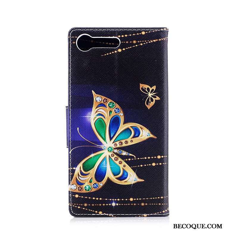 Sony Xperia Xz Premium Peinture Housse Étui Coque De Téléphone Violet Étui En Cuir