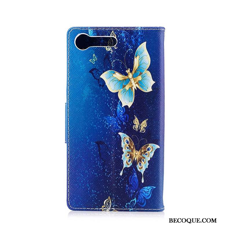 Sony Xperia Xz Premium Peinture Housse Étui Coque De Téléphone Violet Étui En Cuir