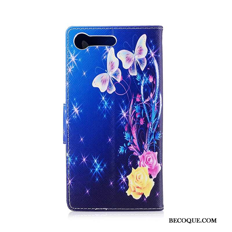 Sony Xperia Xz Premium Peinture Housse Étui Coque De Téléphone Violet Étui En Cuir