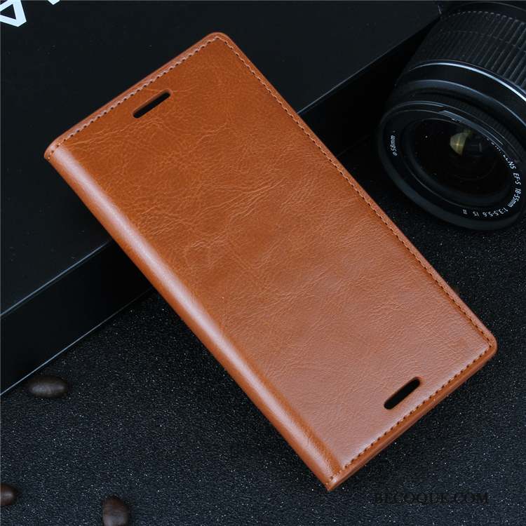 Sony Xperia Xz Protection Étui En Cuir Coque De Téléphone Business Clamshell Cuir Véritable