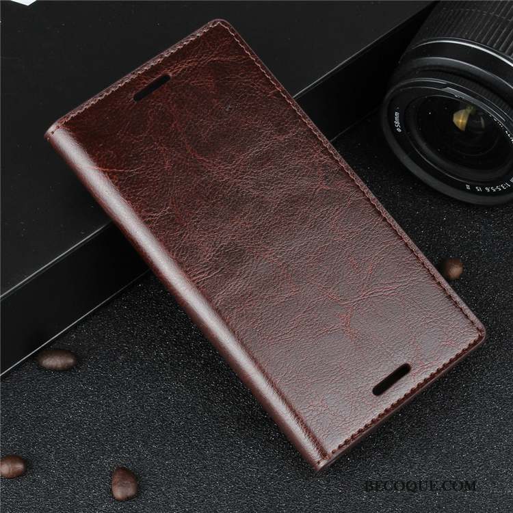 Sony Xperia Xz Protection Étui En Cuir Coque De Téléphone Business Clamshell Cuir Véritable