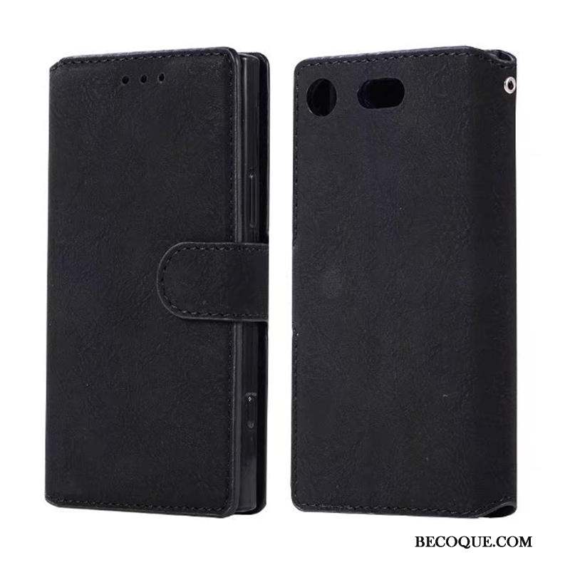 Sony Xperia Xz1 Compact Coque Protection De Téléphone Étui En Cuir Fluide Doux Carte