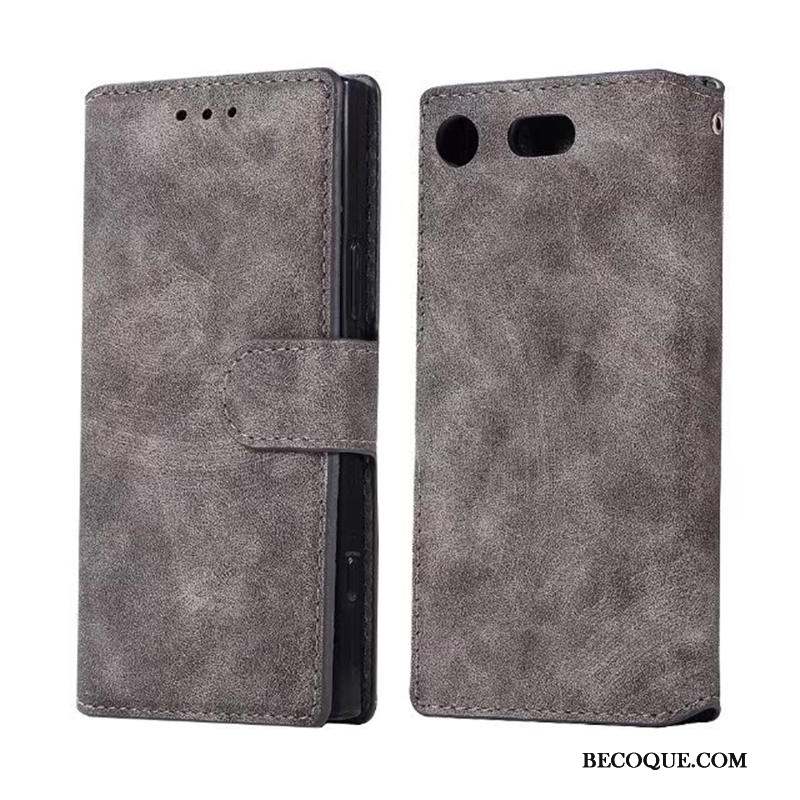 Sony Xperia Xz1 Compact Coque Protection De Téléphone Étui En Cuir Fluide Doux Carte