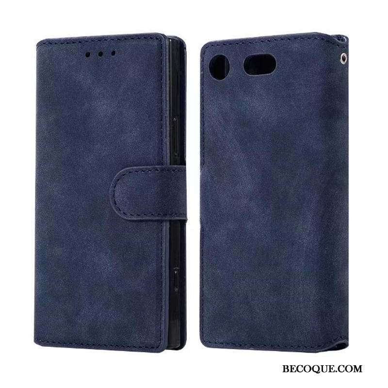 Sony Xperia Xz1 Compact Coque Protection De Téléphone Étui En Cuir Fluide Doux Carte