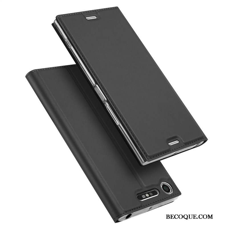 Sony Xperia Xz1 Compact Coque Protection Support Housse Business Étui En Cuir Téléphone Portable