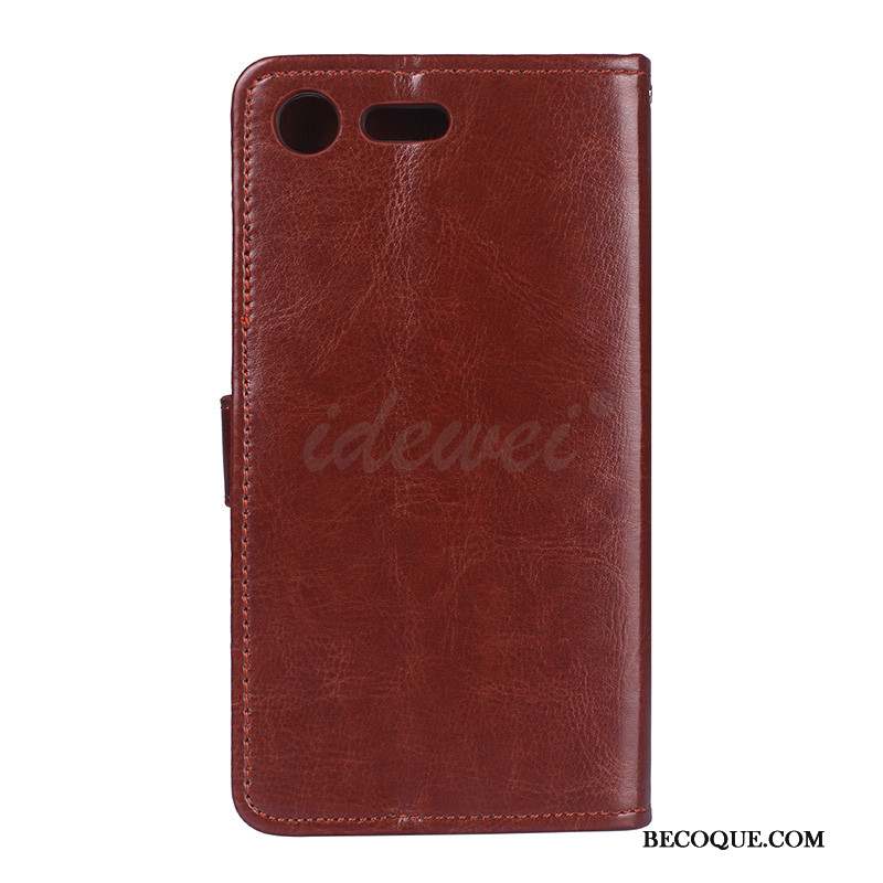 Sony Xperia Xz1 Compact Housse Protection Téléphone Portable Étui En Cuir Rouge Coque De Téléphone