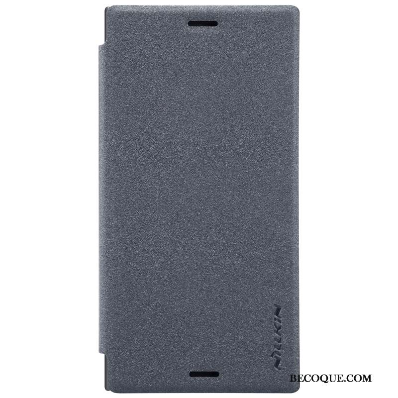 Sony Xperia Xz1 Compact Protection Housse Coque De Téléphone Étui En Cuir Gris Or