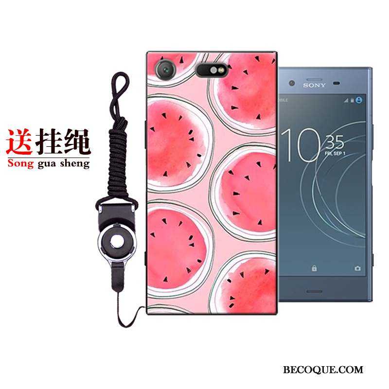 Sony Xperia Xz1 Compact Silicone Dessin Animé Rouge Coque De Téléphone Protection Tendance