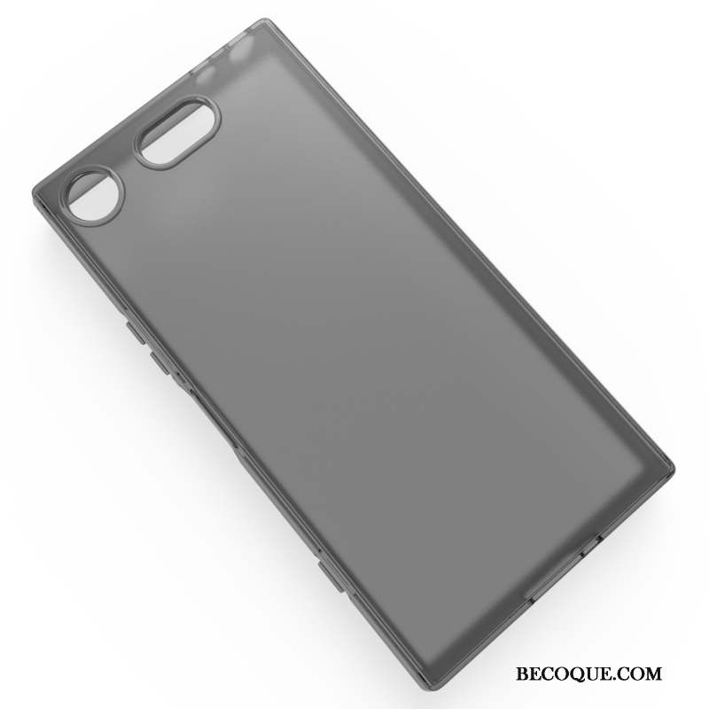 Sony Xperia Xz1 Compact Étui Fluide Doux Délavé En Daim Gris Coque De Téléphone Incassable