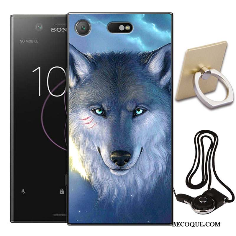 Sony Xperia Xz1 Compact Étui Incassable Protection Peinture Fluide Doux Coque De Téléphone