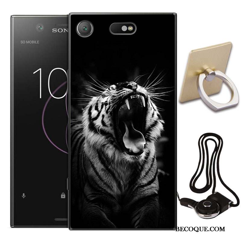 Sony Xperia Xz1 Compact Étui Incassable Protection Peinture Fluide Doux Coque De Téléphone