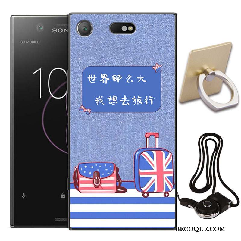 Sony Xperia Xz1 Compact Étui Incassable Protection Peinture Fluide Doux Coque De Téléphone