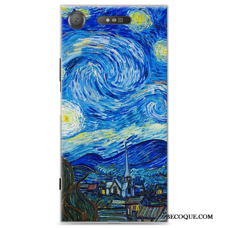 Sony Xperia Xz1 Coque De Téléphone Difficile Violet Étui Dessin Animé Protection