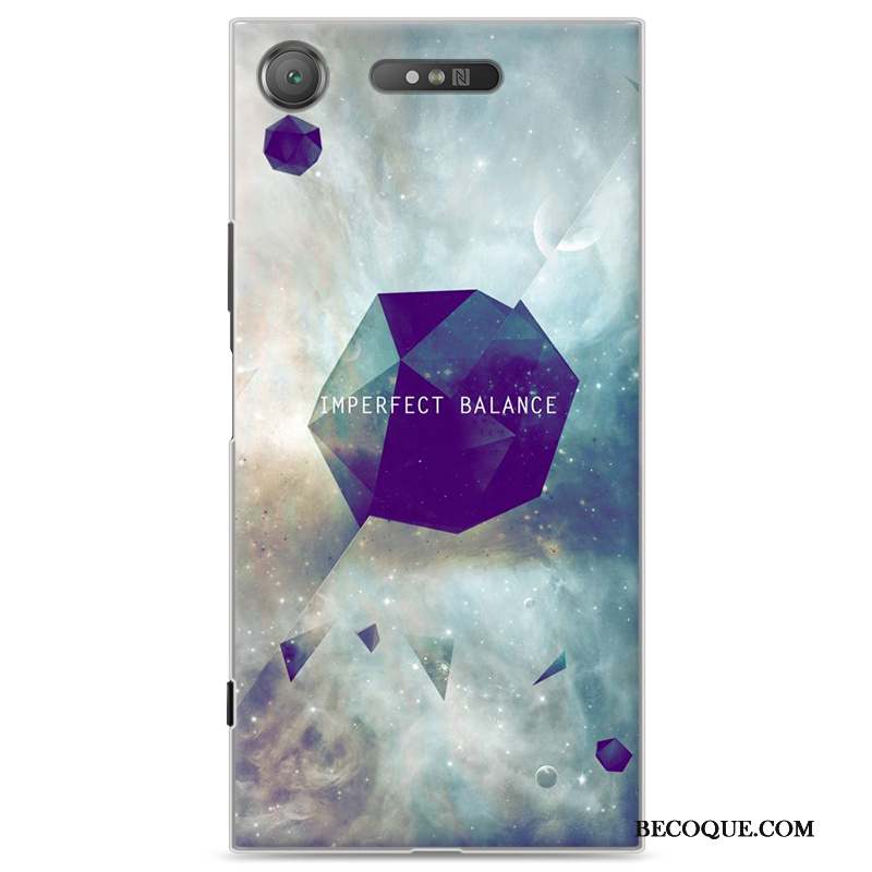 Sony Xperia Xz1 Coque De Téléphone Difficile Violet Étui Dessin Animé Protection