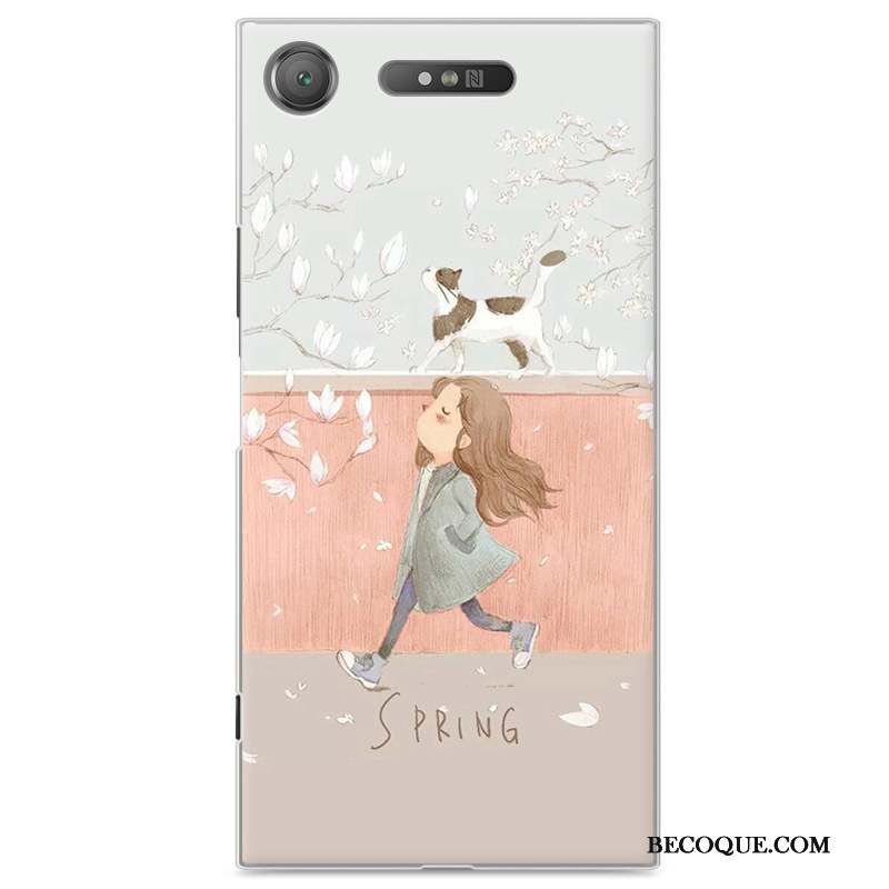 Sony Xperia Xz1 Coque De Téléphone Gris Dessin Animé Protection Étui Difficile