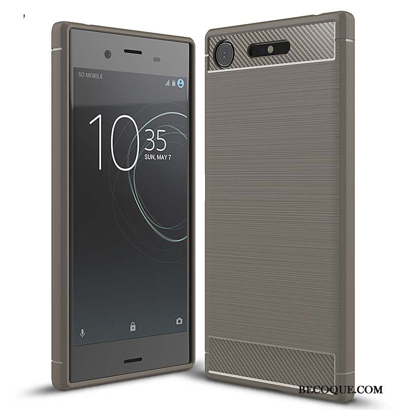 Sony Xperia Xz1 Coque De Téléphone Étui Tout Compris Bleu Fluide Doux Silicone