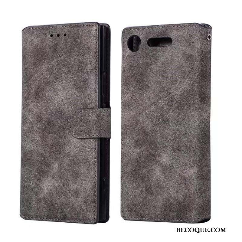 Sony Xperia Xz1 Gris Housse Fluide Doux Étui Coque Carte