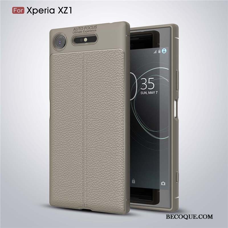 Sony Xperia Xz1 Protection Coque Incassable Gris De Téléphone Silicone