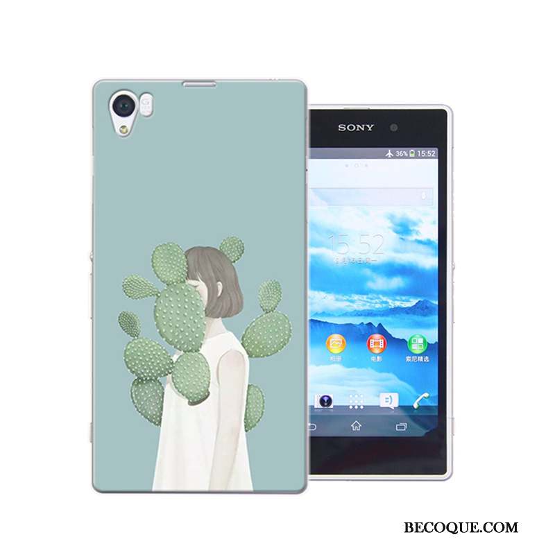 Sony Xperia Z1 Étui Peinture Coque De Téléphone Bleu Protection Difficile