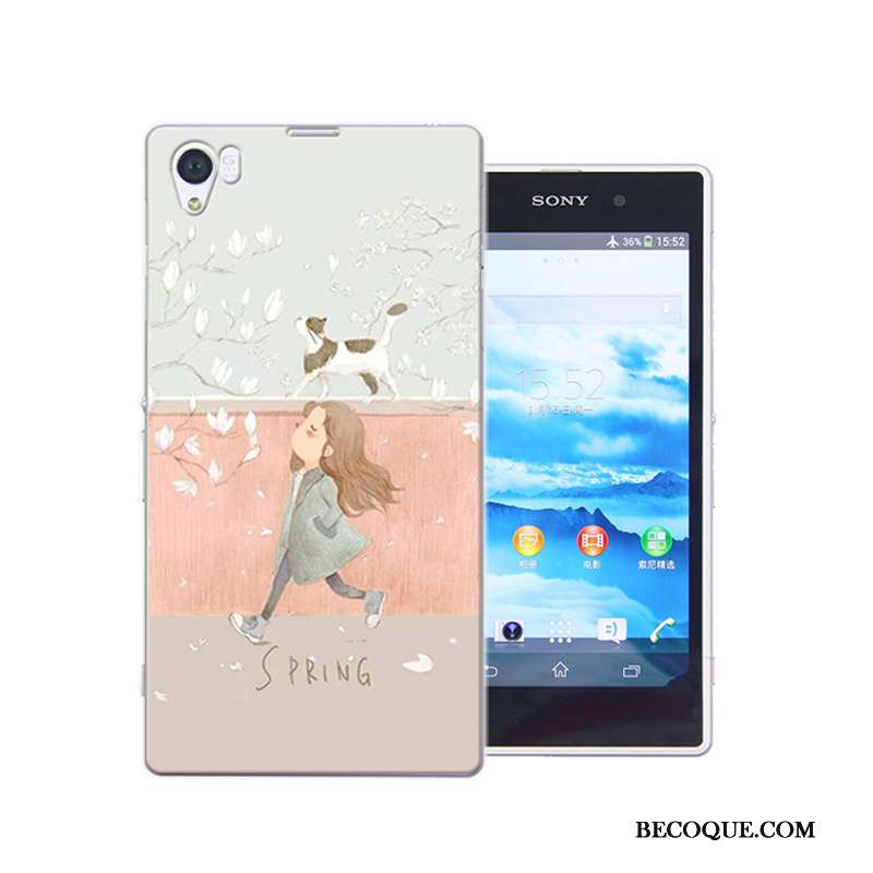 Sony Xperia Z1 Étui Peinture Coque De Téléphone Bleu Protection Difficile