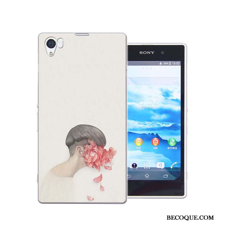 Sony Xperia Z1 Étui Peinture Coque De Téléphone Bleu Protection Difficile