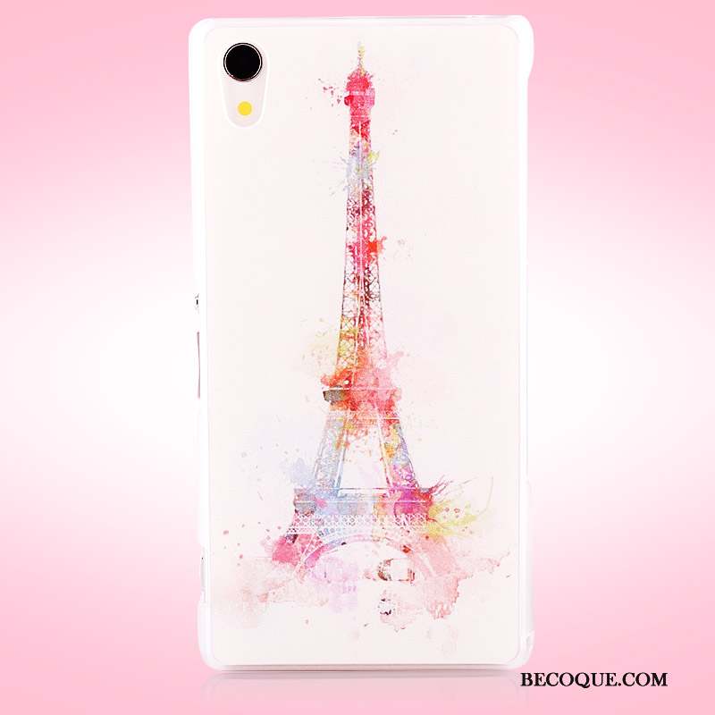 Sony Xperia Z2 Peinture Téléphone Portable Blanc Dessin Animé Coque Étui