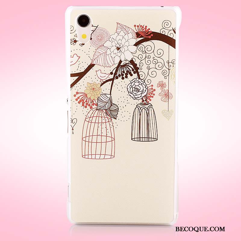 Sony Xperia Z2 Peinture Téléphone Portable Blanc Dessin Animé Coque Étui