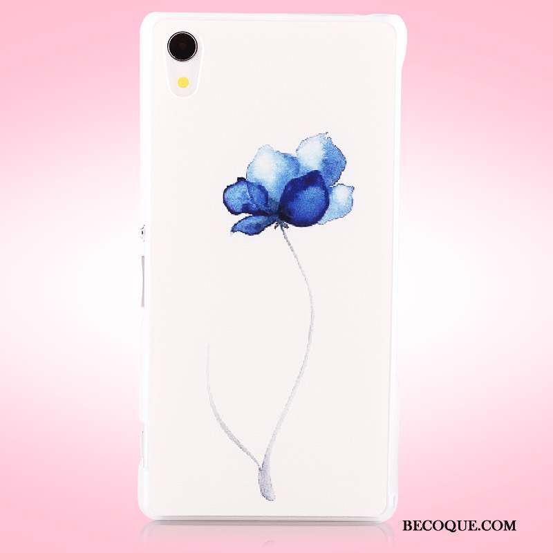 Sony Xperia Z2 Peinture Téléphone Portable Blanc Dessin Animé Coque Étui