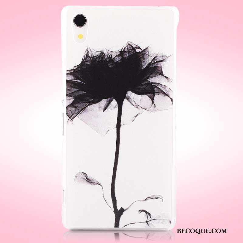 Sony Xperia Z2 Peinture Téléphone Portable Blanc Dessin Animé Coque Étui