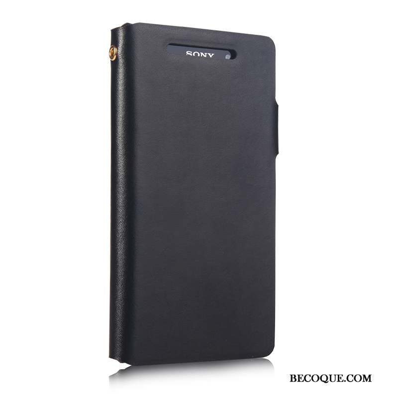 Sony Xperia Z2 Étui Étui En Cuir Téléphone Portable Coque De Téléphone Bleu Protection