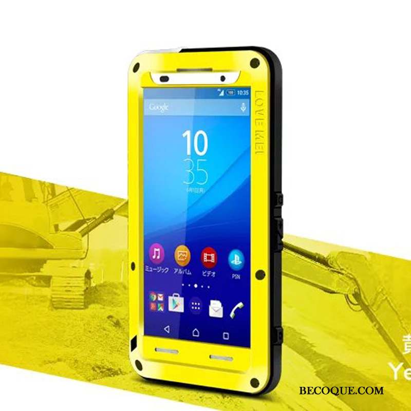 Sony Xperia Z3+ Blanc Étui Métal Protection Silicone Coque De Téléphone